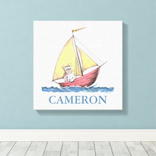 Waar de wilde dingen zijn | Max Sailing Canvas Afdruk (Insitu (Houten vloer))