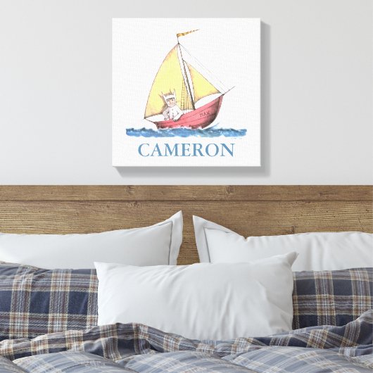 Waar de wilde dingen zijn | Max Sailing Canvas Afdruk (Insitu (Slaapkamer))
