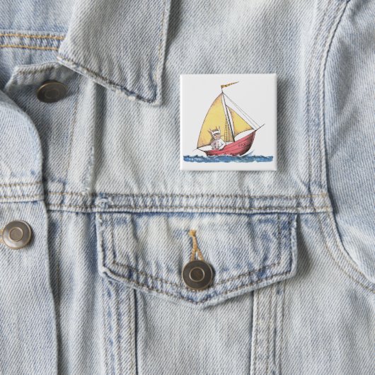Waar de wilde dingen zijn | Max Sailing Vierkante Button 5,1 Cm (In situ)