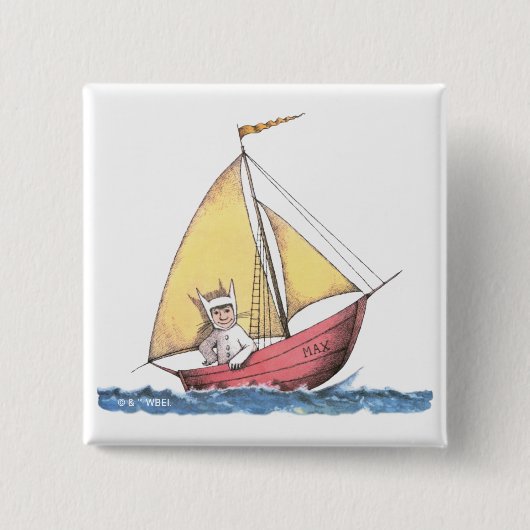 Waar de wilde dingen zijn | Max Sailing Vierkante Button 5,1 Cm (Voorkant)