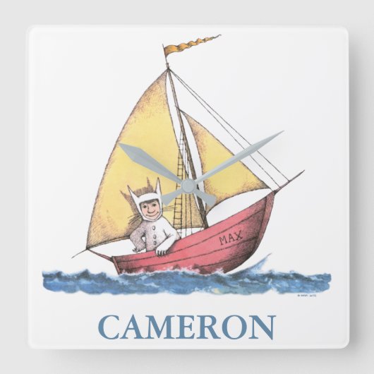 Waar de wilde dingen zijn | Max Sailing Vierkante Klok (Voorkant)