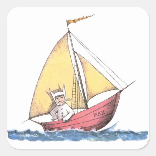 Waar de Wilde Dingen Zijn | Max Zeilen Vierkante Sticker (Voorkant)