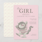 Waar de wilde dingen zijn | Meisje Baby shower Kaart (Voorkant / Achterkant)