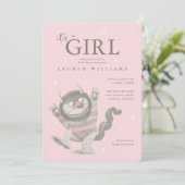 Waar de wilde dingen zijn | Meisje Baby shower Kaart (Staand voorkant)