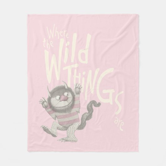 Waar de wilde dingen zijn Quote - Roze Fleece Deken (Voorkant)