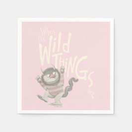 Waar de wilde dingen zijn Quote - Roze Servet