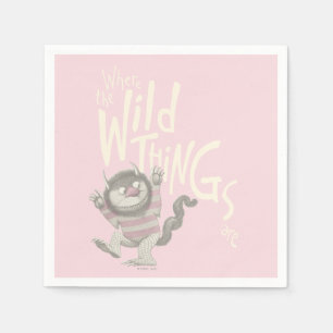 Waar de wilde dingen zijn Quote - Roze Servet
