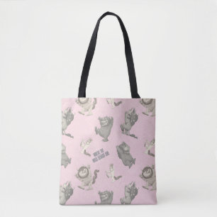Waar de Wilde Dingen Zijn Roze Sterren Patroon Tote Bag