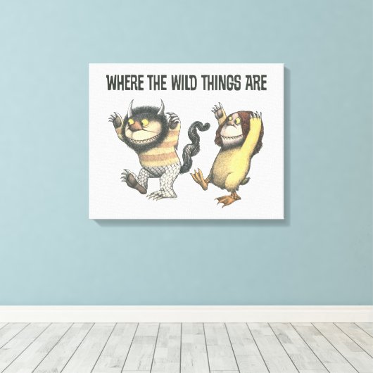 Waar de wilde dingen zijn | Twee wilde dingen Canvas Afdruk (Insitu (Houten vloer))