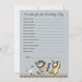 Waar de wilde dingen zijn verjaardagsjongen wensen notitiekaartje (Voorkant)