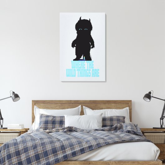 Waar de wilde dingen zijn | Wild Thing Silhouette Canvas Afdruk (Insitu (Slaapkamer))