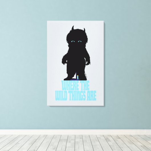 Waar de wilde dingen zijn | Wild Thing Silhouette Canvas Afdruk (Insitu (Houten vloer))