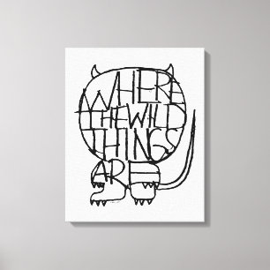 Waar de wilde dingen zijn   Wild Thing Sketch Canvas Afdruk