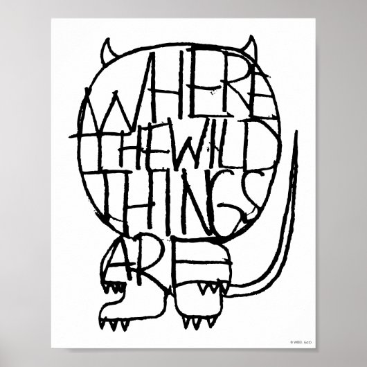 Waar de wilde dingen zijn | Wild Thing Sketch Poster (Voorkant)