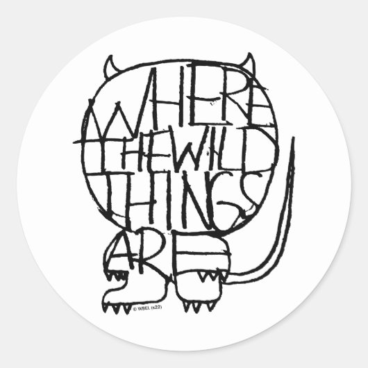 Waar de wilde dingen zijn | Wild Thing Sketch Ronde Sticker (Voorkant)