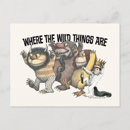 Waar de Wilde Things Are-figuren & logo Briefkaart (Voorkant)