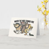 Waar de Wilde Things Are-figuren & logo Kaart (Gele Bloem)