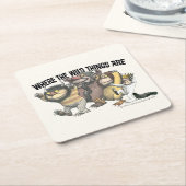 Waar de Wilde Things Are-figuren & logo Kartonnen Onderzetters (Schuin)