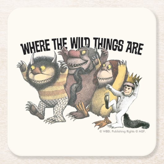 Waar de Wilde Things Are-figuren & logo Kartonnen Onderzetters (Voorkant)