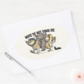 Waar de Wilde Things Are Karakters & Logo Ovale Sticker (Envelop)