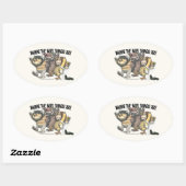 Waar de Wilde Things Are Karakters & Logo Ovale Sticker (Vel)