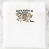 Waar de Wilde Things Are Karakters & Logo Ovale Sticker (Tas)