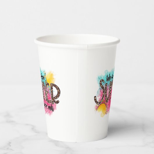 Waar de zomer nooit document kop beëindigt papieren bekers (Rechts)