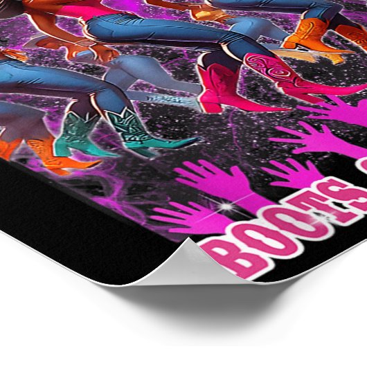 Waar die fans aan laarzen op de grond cowgirls we poster (Hoek)