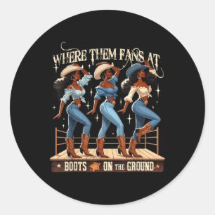 Waar die fans bij Boots on the Ground grappig west Ronde Sticker