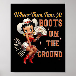 Waar die fans op laarzen op cowgirl de grond voor poster