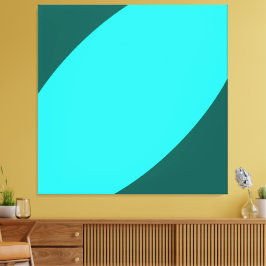 Waar Dolfijnen spelen. Rich Ocean Blue Blauwgroen Canvas Afdruk