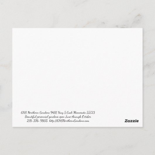 Waar drie tuinen samenkomen briefkaart (Achterkant)