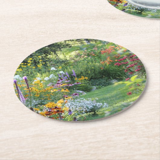 Waar drie tuinen samenkomen, wegwerpbaar ronde kartonnen onderzetter (Gebogen)