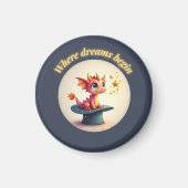 Waar dromen beginnen - Schattigee drakenmagneet Magneet (Voorkant)