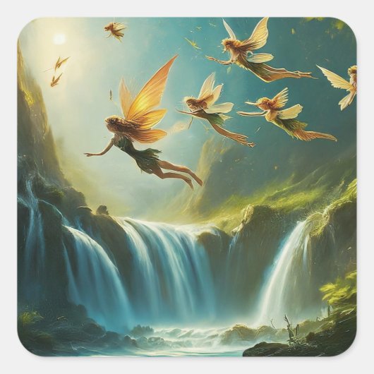 Waar dromen vliegen vierkante sticker (Voorkant)