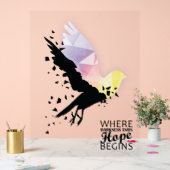 "Waar duisternis eindigt, begint de hoop." Acryl Bord (Huwelijk)