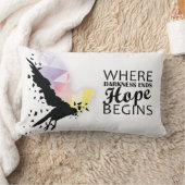 "Waar duisternis eindigt, begint de hoop." Kussen (Deken)