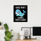 Waar een walvis is, is een donkere golf poster (Thuiskantoor)