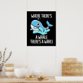 Waar een walvis is, is een donkere golf poster (Keuken)