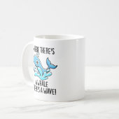 Waar een walvis is, is een golf van grappig dier koffiemok (Voorkant links)