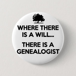 "Waar een wil is..." Knoop Ronde Button 5,7 Cm