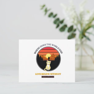 Waar Eindigt De Wereld Retro Zonsondergang Mooie Briefkaart