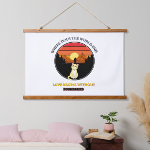 Waar Eindigt De Wereld Retro Zonsondergang Mooie Hangend Wandkleed