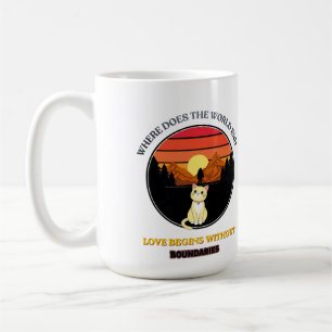 Waar Eindigt De Wereld Retro Zonsondergang Mooie Koffiemok