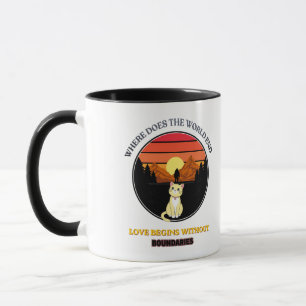 Waar Eindigt De Wereld Retro Zonsondergang Mooie Mok