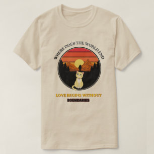Waar Eindigt De Wereld Retro Zonsondergang Mooie T-shirt