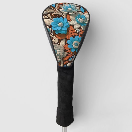 Waar Elegance de Fairway ontmoet: Boho Floral Golfheadcover (Voorkant)