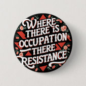 Waar er bezetting is, verzet ronde button 5,7 cm (Voorkant)