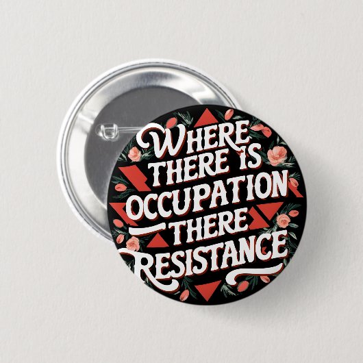 Waar er bezetting is, verzet ronde button 5,7 cm (Voorkant /achterkant)