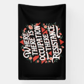 Waar er bezetting is, verzet spandoek (Verticaal)